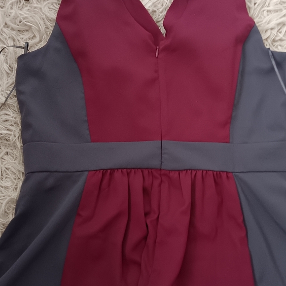 Elle Womens Sleeveless Gray, Magenta Color Block Dress Casual Formal SZ 14 - Picture 5 of 12